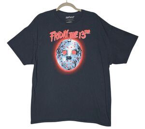 Friday The 13th Men XXL 100% Cotton Jason Voorhees Hockey Mask Graphic T-Shirt
